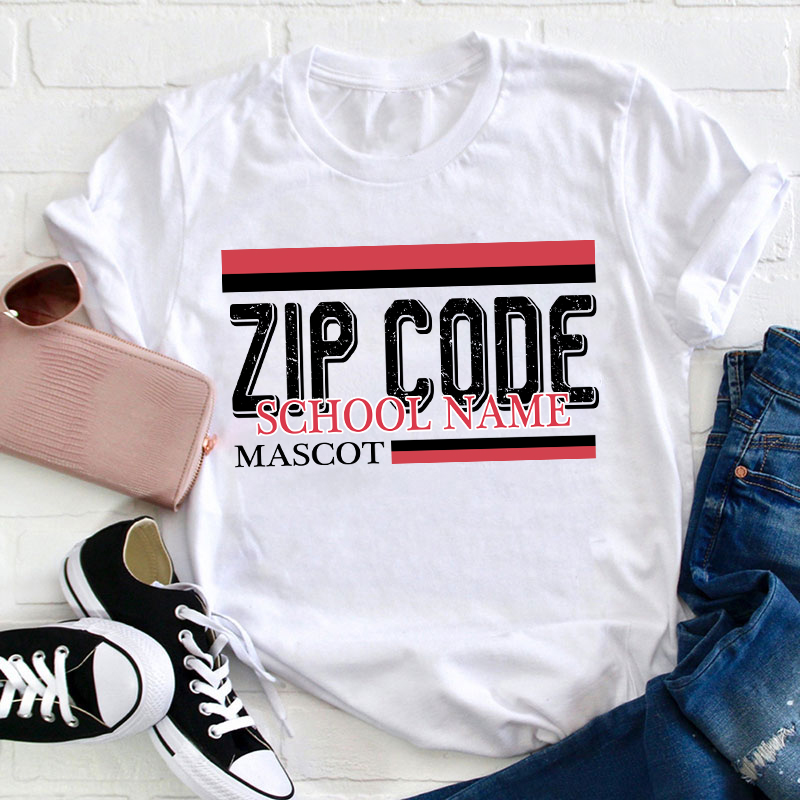 Personalized Zip Code School Teacher T-Shirt