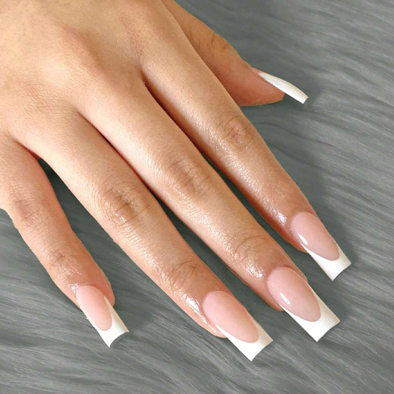 24pcs French Long Square Teacher Fake Nail