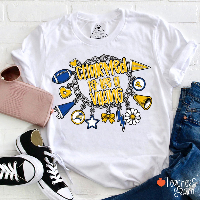 Personalized Charmed To Be A Mascot Charm Bracelet Sport Teacher T‑Shirt