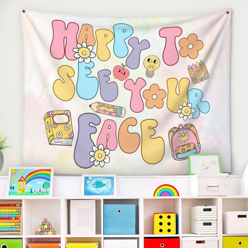 Happy To See Your Face Teacher Classroom Tapestry