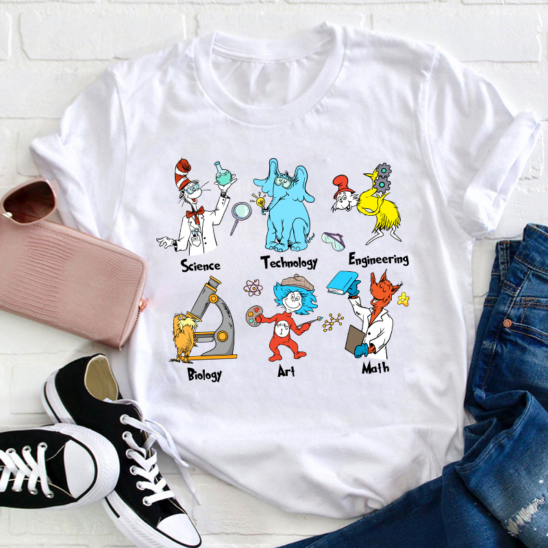 Science Technology Engineering Biology Art Math STEAM Teacher T-Shirt