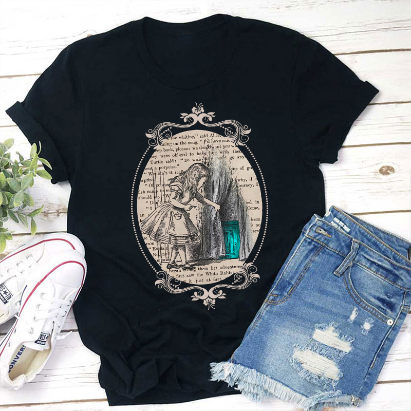 Follow The White Rabbit Teacher T-Shirt Sale-Teachersgram