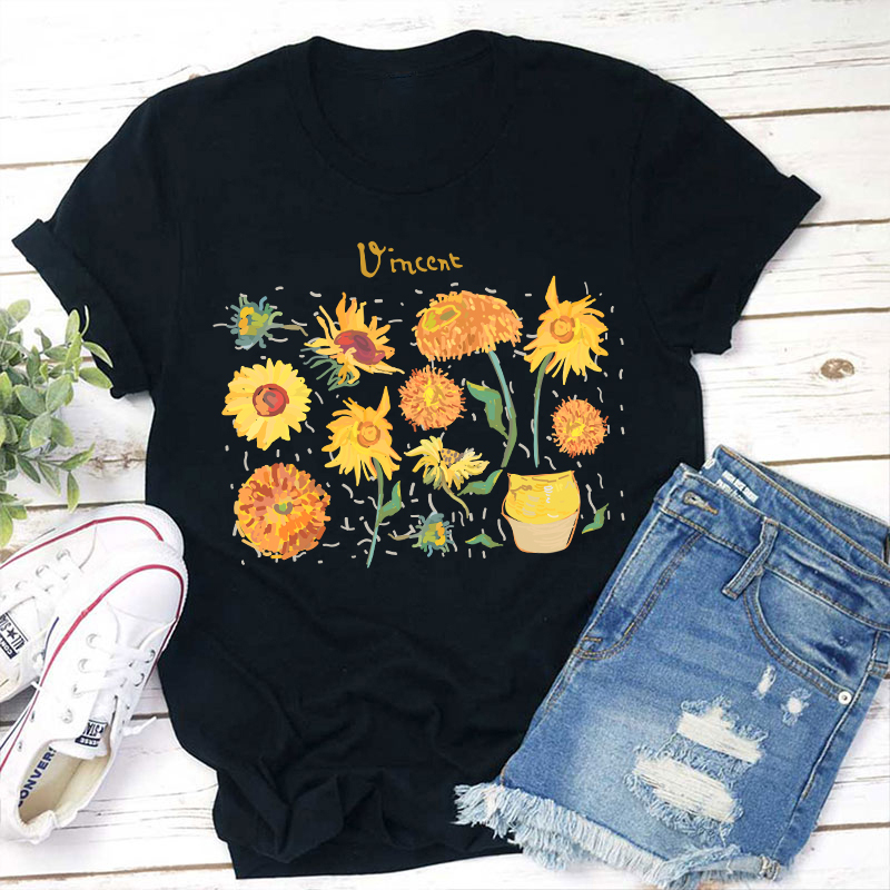 Vincent Sunflower Teacher T-Shirt