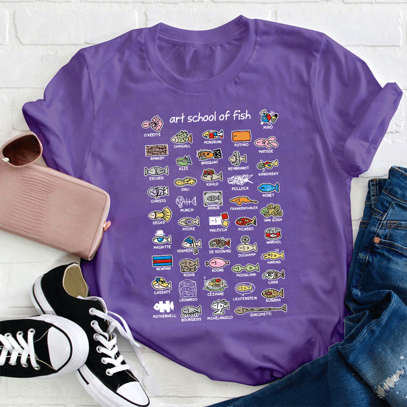 Art School Of Fish Teacher T-Shirt