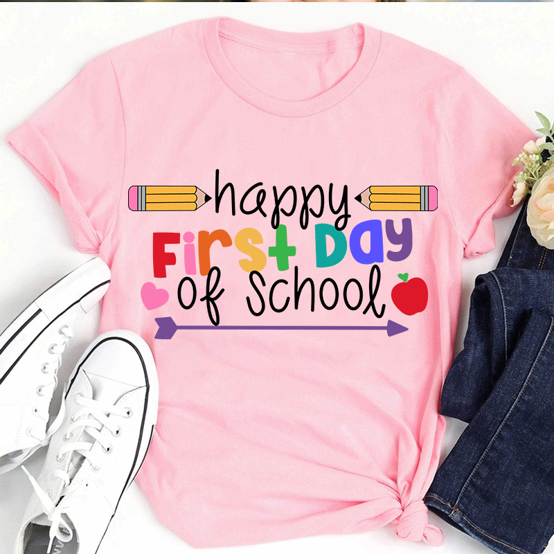 Happy First Day Of School Two Pencils  T-Shirt