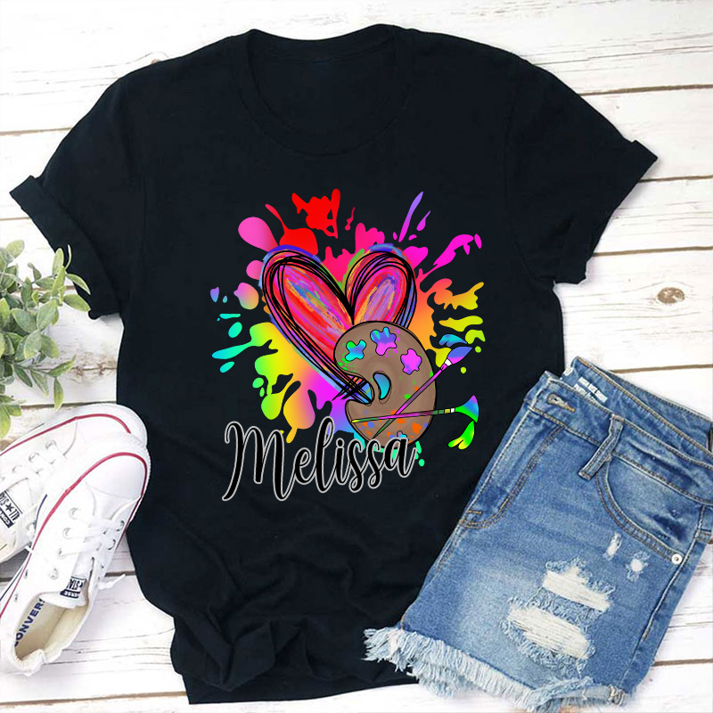Personalized Colorful Art Teacher T-Shirt