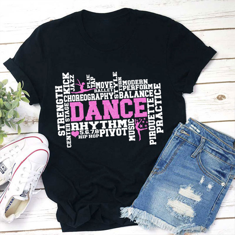 Dance Word Art Teacher T-Shirt Sale-Teachersgram