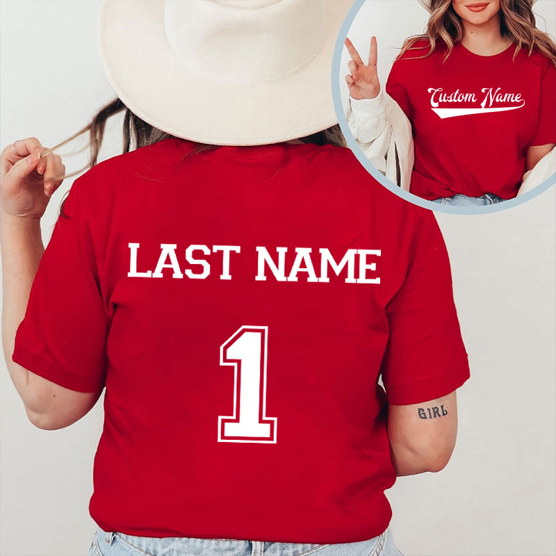 Personalized Team Name Baseball Teacher Two Sided T-Shirt