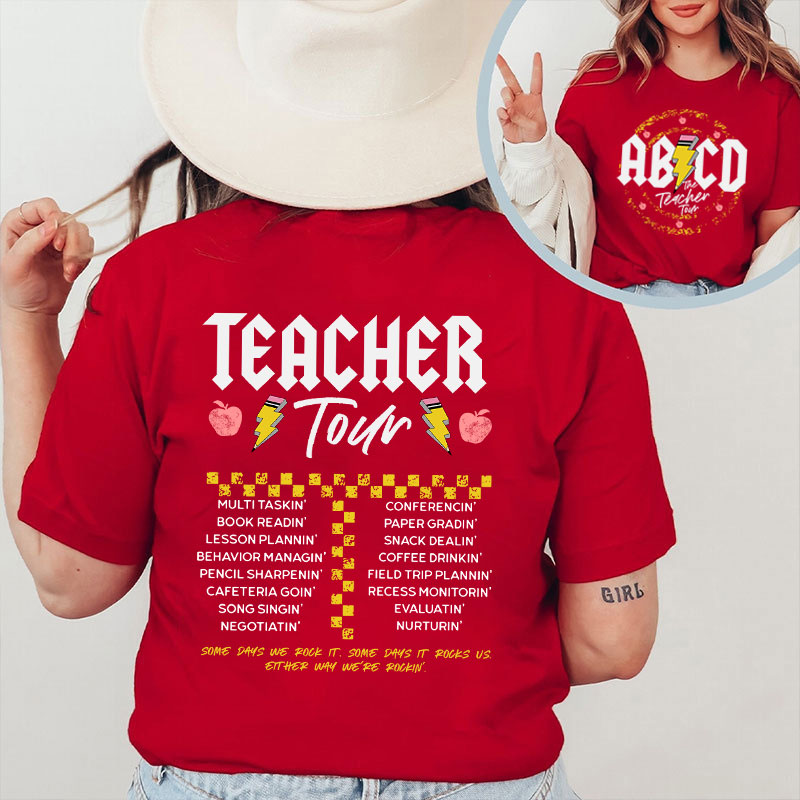 ABCD The Teacher Tour Teacher Two Sided T-Shirt
