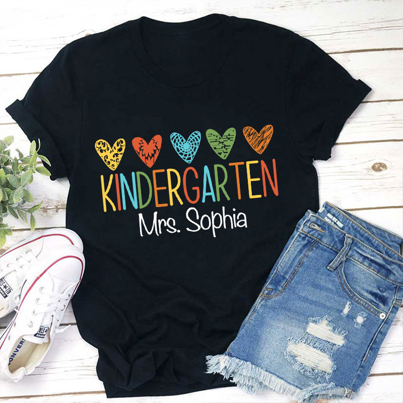 Personalized Grade And Name Kindergarten Teacher T-Shirt