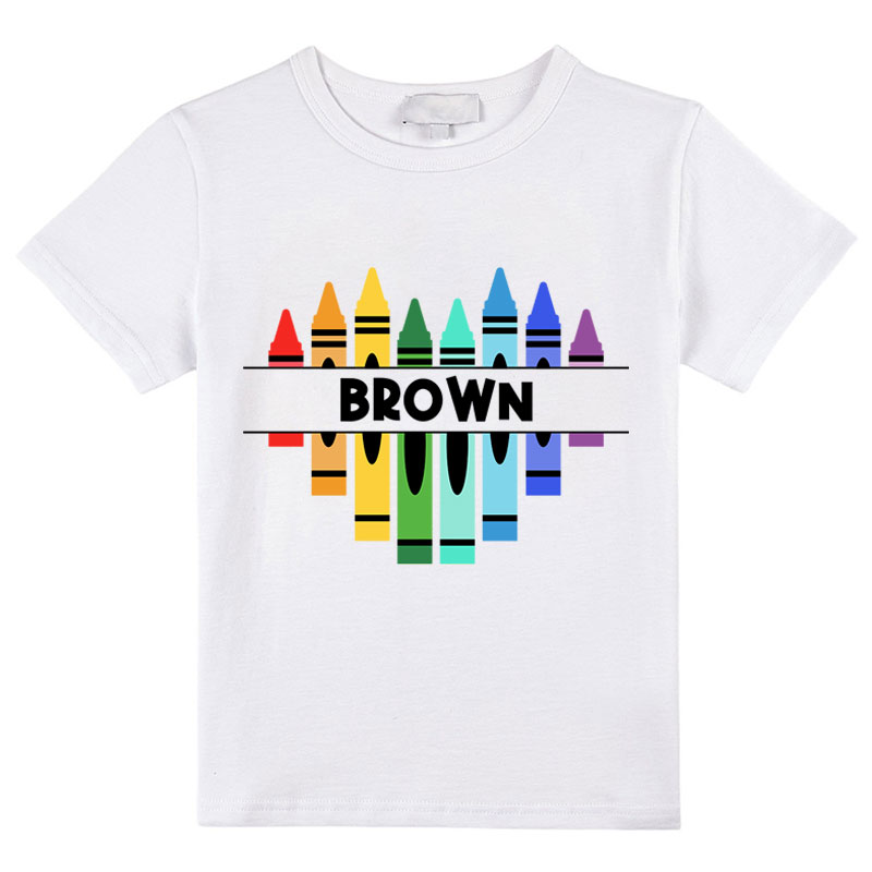 Personalized Name Colorful Crayons Class T-Shirt