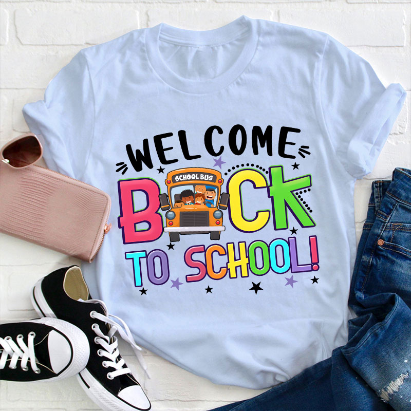Welcome Back To School Kids School Bus Teacher T-Shirt