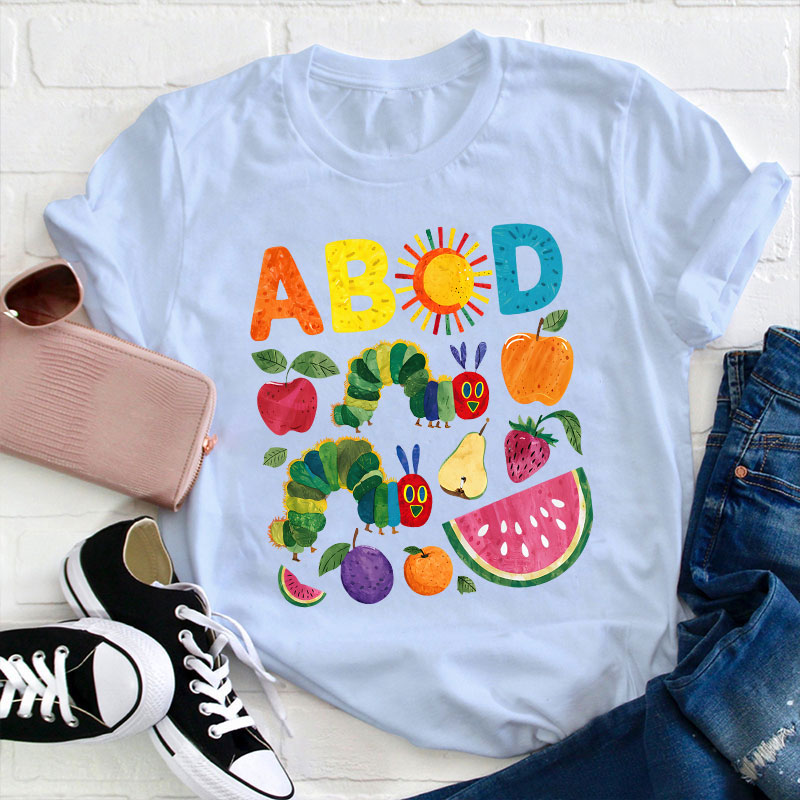 ABCD Caterpillar Teacher T-Shirt