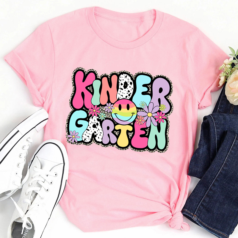 Personalized Round Bubble Colorful Letters Teacher T-Shirt