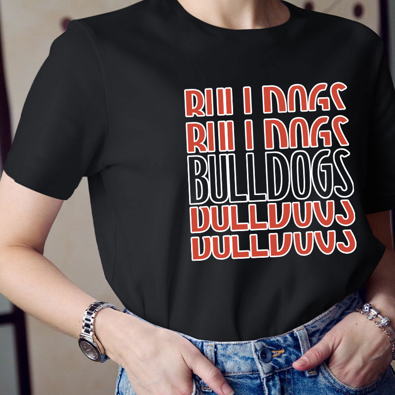 Personalized Name Retro Stacked Teacher T-Shirt