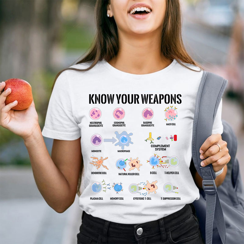 Know Your Weapons Science Icon Teacher T-Shirt