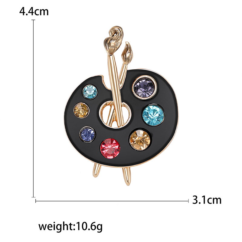 Enamel Rhinestone Painting Plate Teacher Pin