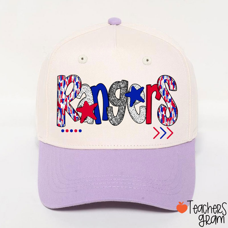 Personalized Mascot Star Font School Spirit Teacher Baseball Cap