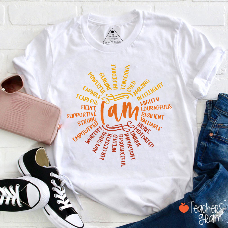 I Am Powerful Genuine Incredible Teacher T-Shirt