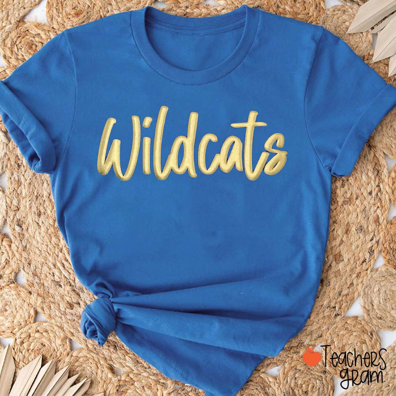 Personalized Mascot Sport Puff Print Teacher T‑Shirt