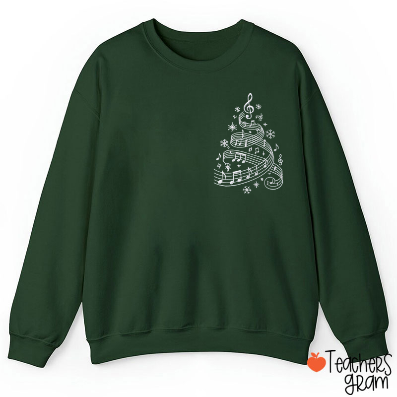 Music Note Christmas Tree Teacher Sweatshirt