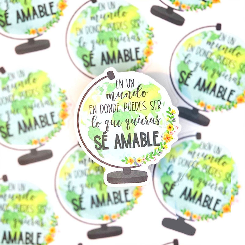Globe Be Kind Teacher Stickers