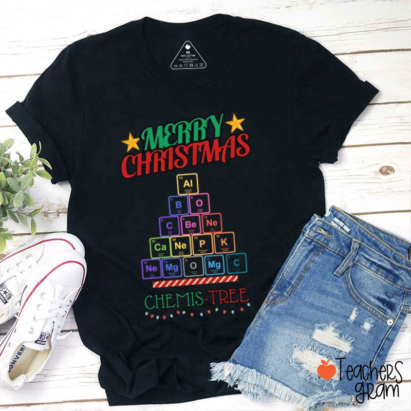 Merry Christmas Chemis Tree Teacher T-Shirt
