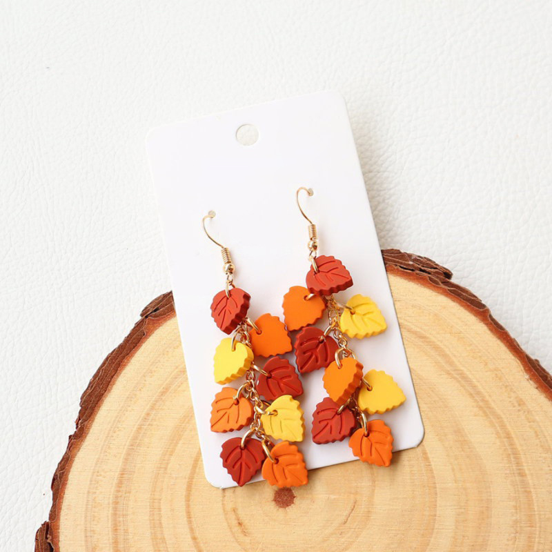 Autumn Maple Leaf Teacher Acrylic Earrings