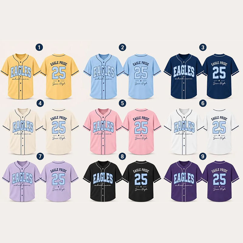 Personalized Mascot Name Preppy Solid Script Custom School Baseball Jersey