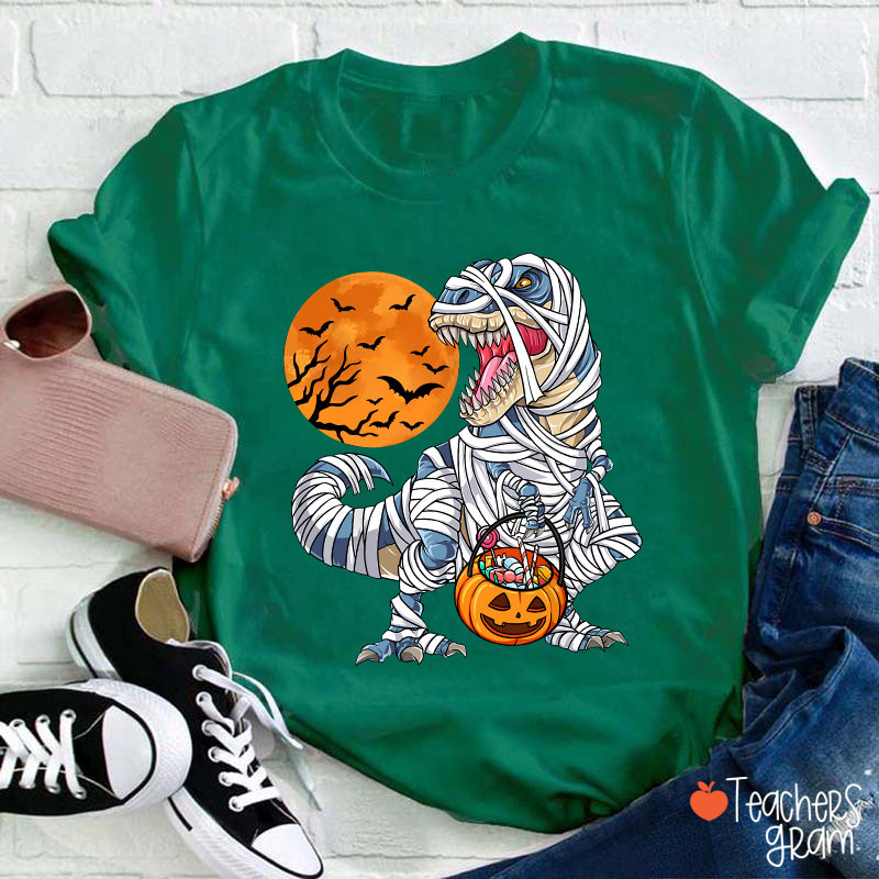 Happy Halloween Dinosaur Pumpkin Teacher T-Shirt
