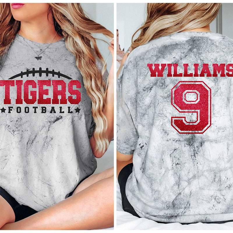 Personalized Glitter Letters Colorful Old Style Teacher Printed T-Shirt