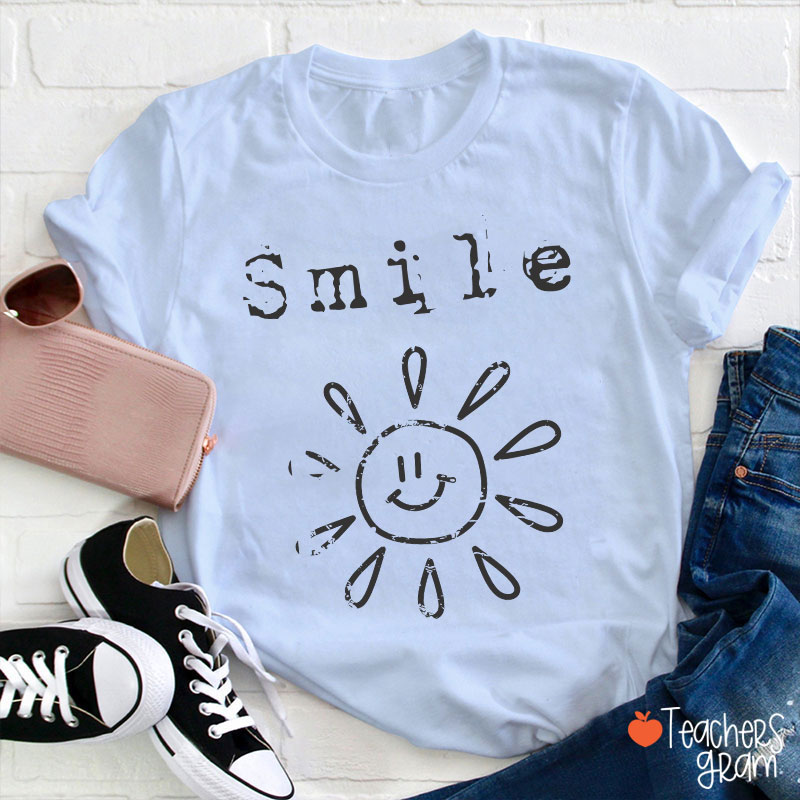 Smile Spreads Energy Like The Sun Teacher T-Shirt