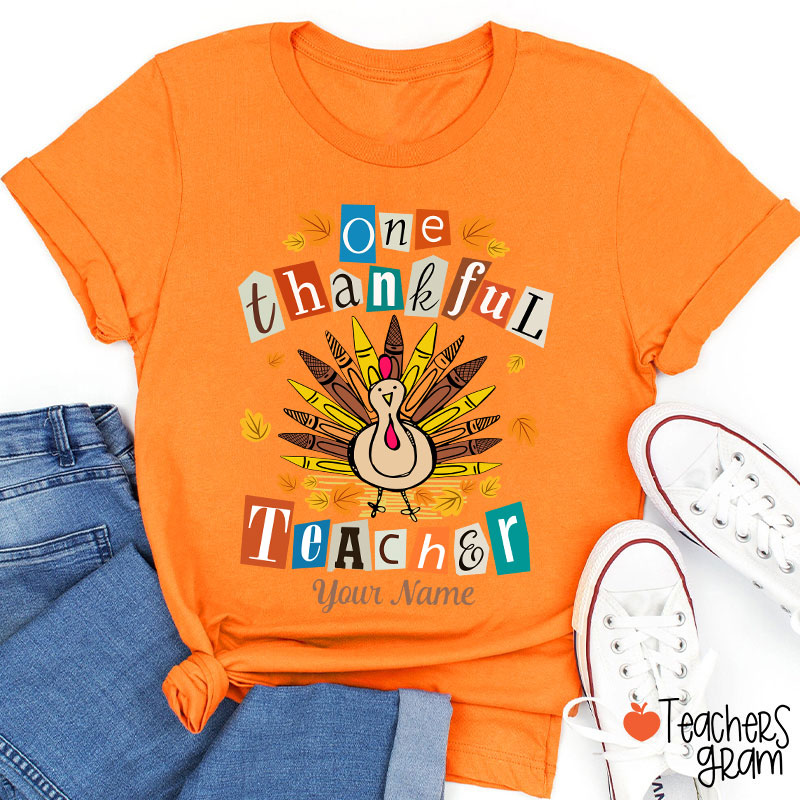 Personalized One Thankful Teacher Teacher T-Shirt