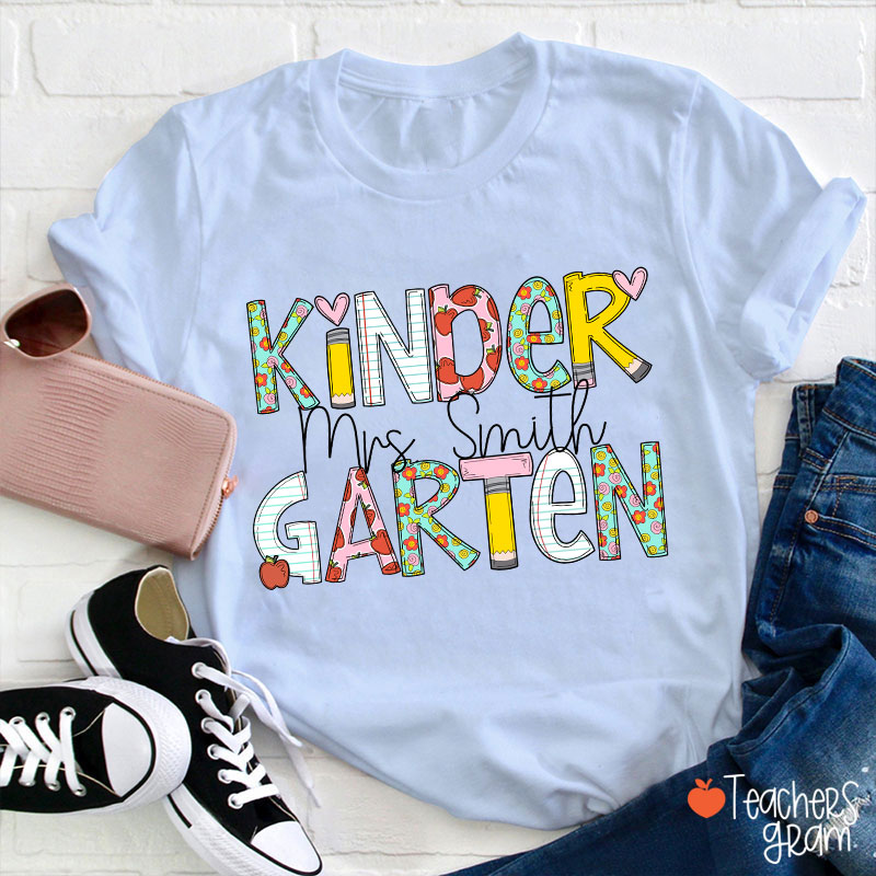 Personalized Natural Flowers Grade Teacher T-Shirt