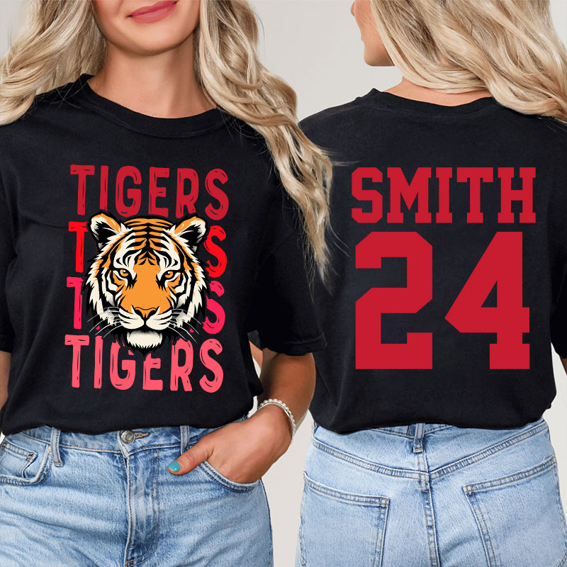 Personalized Sports Team Logo Teacher Two Sided T-Shirt