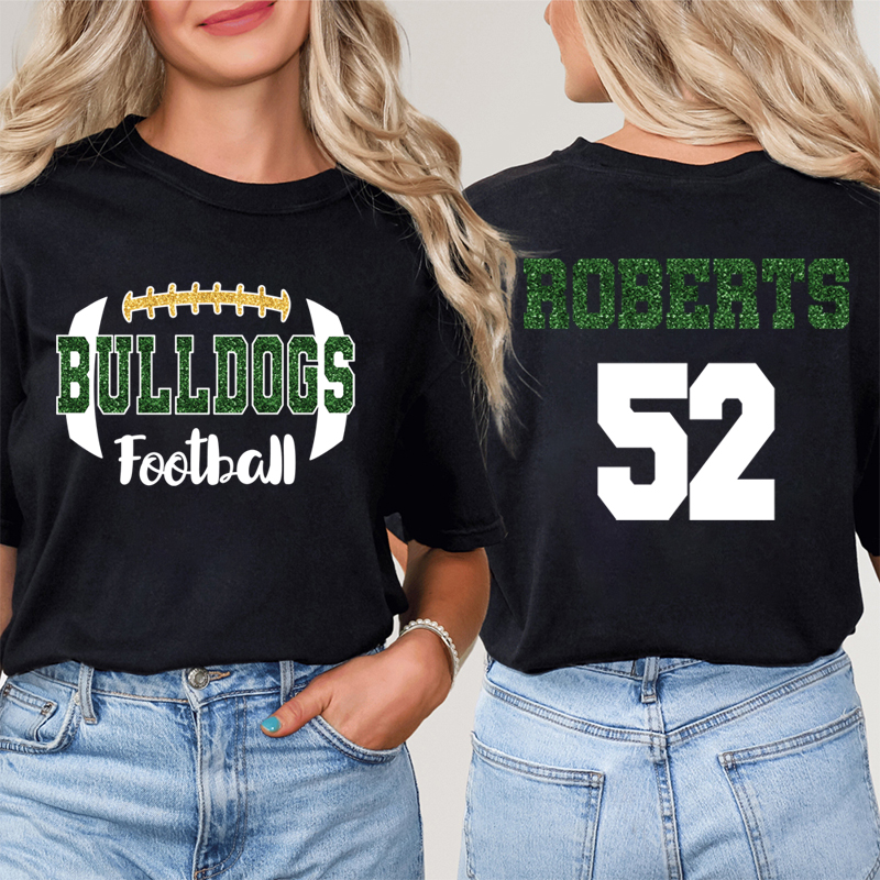 Personalized Mascot Sport Name And Number Game Day Teacher Two Sided T-Shirt