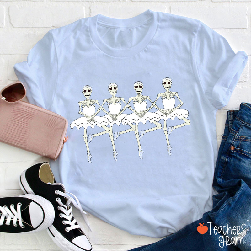 Ballerina Skeletons Halloween Dance Teacher T-Shirt