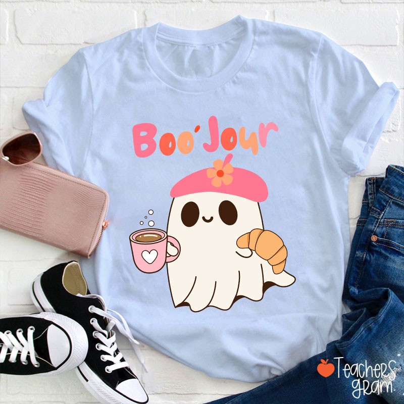 Boo Jour Cute Ghost French Teacher T-Shirt