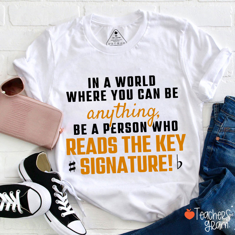 Reads The Key Signature Music Teacher T-Shirt