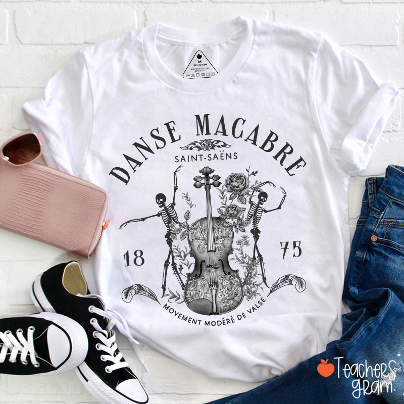 Danse Macabre Orchestra Skeleton Violin Teacher T-Shirt