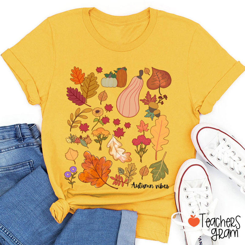 Autumn Vibes Teacher T-Shirt
