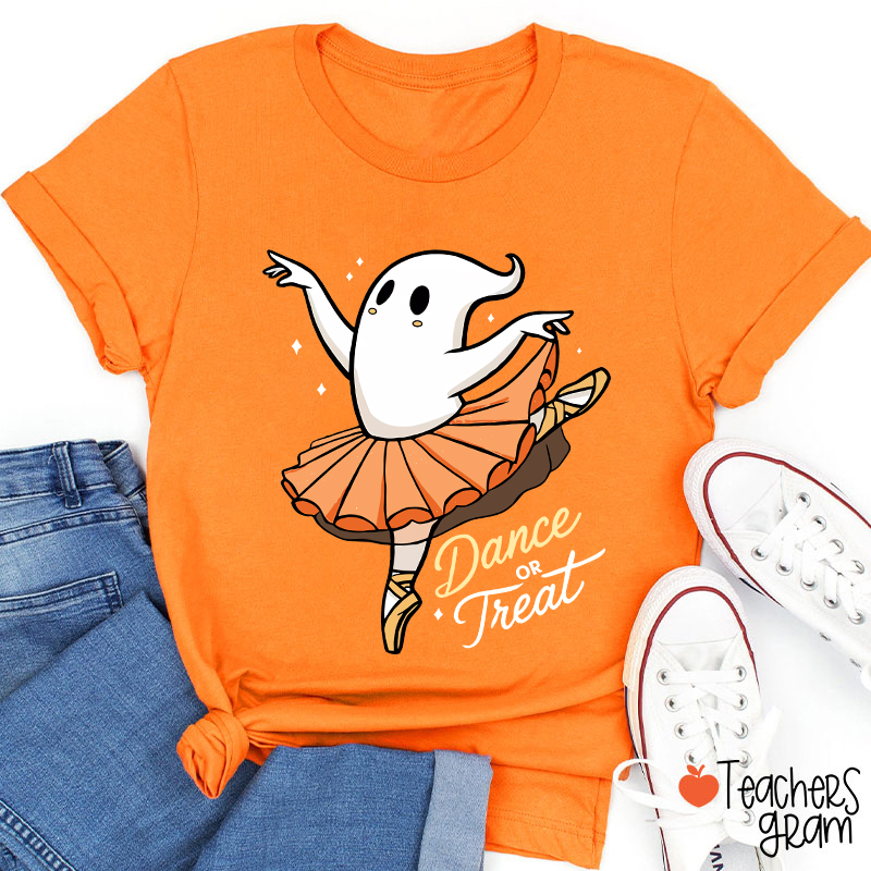 Dance Or Treat Ghost Halloween Teacher T-Shirt