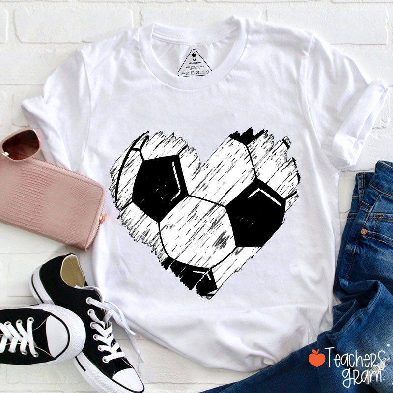 Soccer Heart Teacher T-Shirt