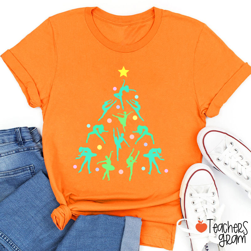 Dancer Christmas Tree Teacher T-Shirt
