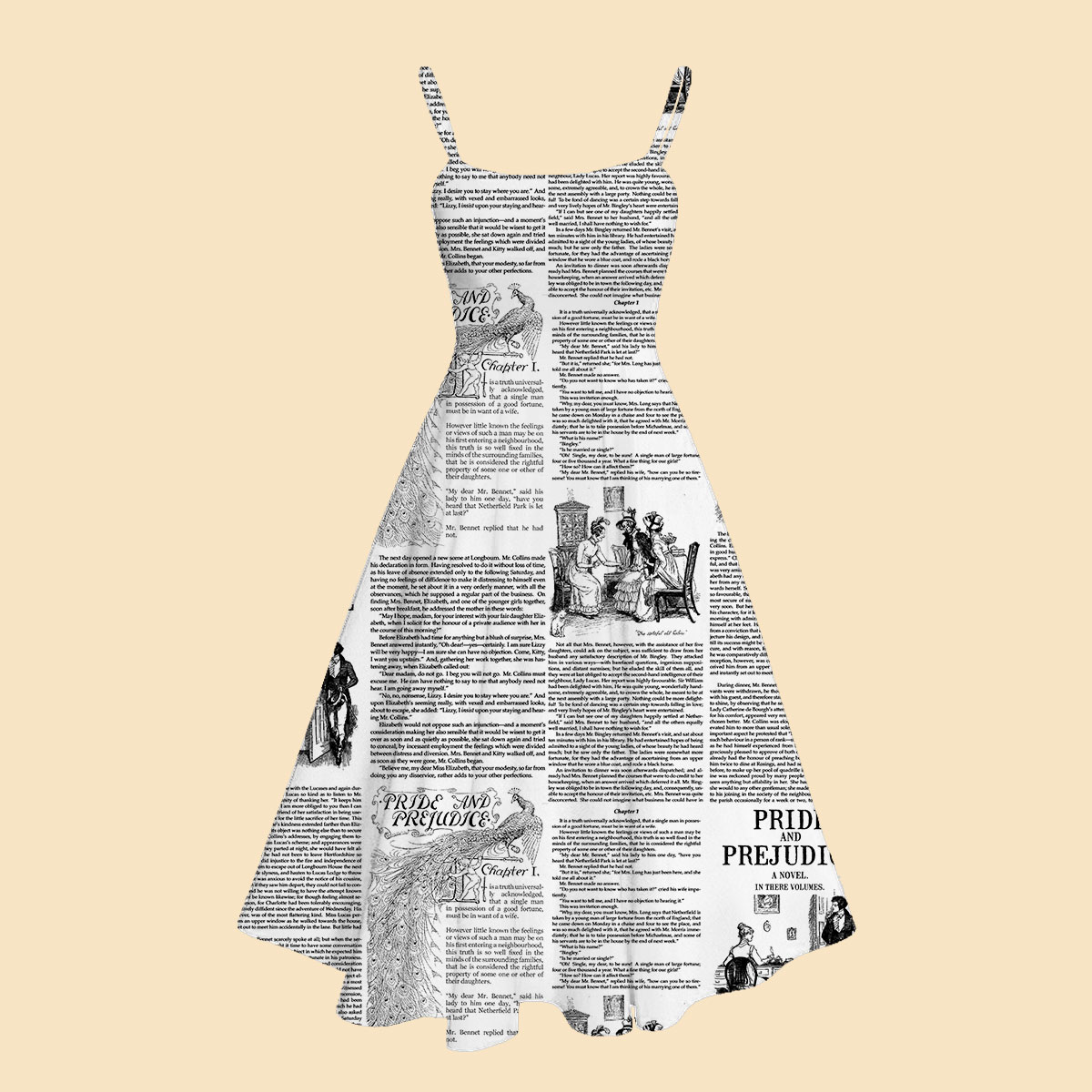 Retro Design Little Women Chapter Teacher Suspender Long Skirt With Free Top