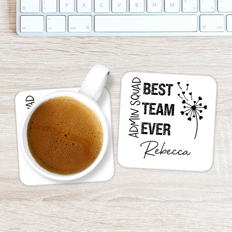 Personalized Name Admin Squad Best Team Ever Teacher Coasters