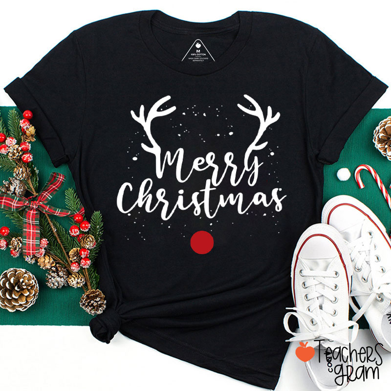 Merry Christmas Deer Teacher T-Shirt