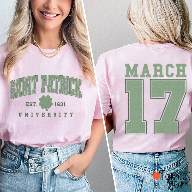 Saint Patrick Teacher Two Sided T-Shirt