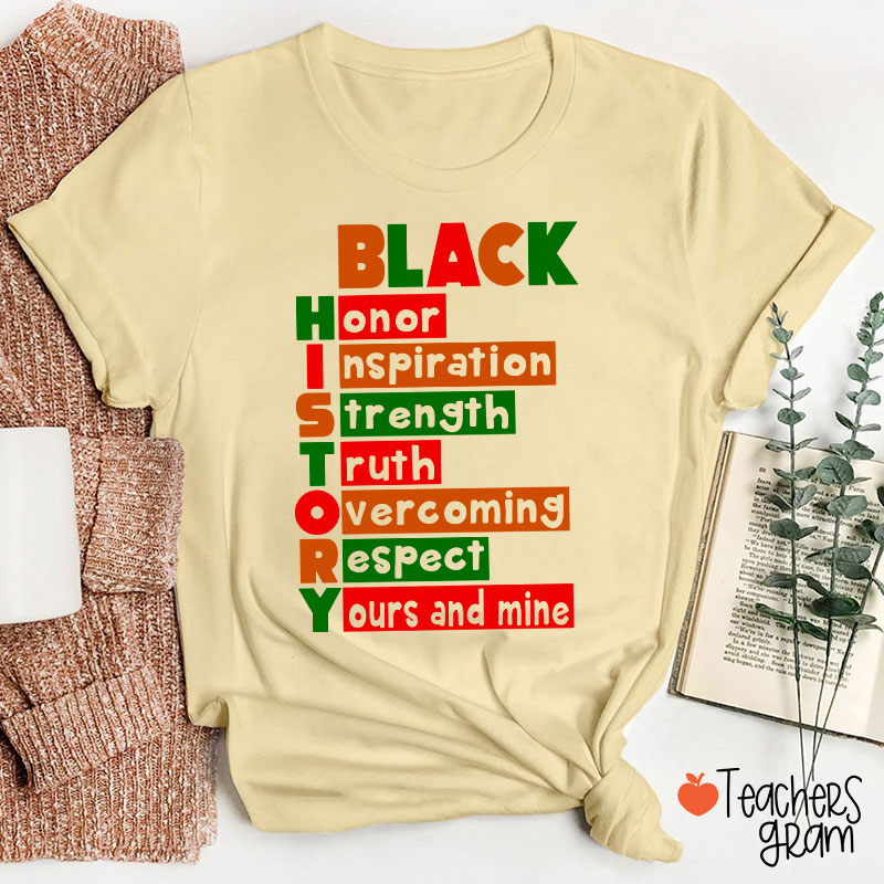 Black History Words Teacher T-Shirt