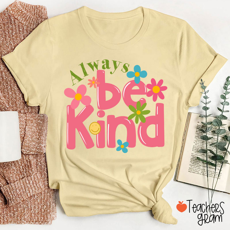 Be Kind Flower Teacher T-Shirt